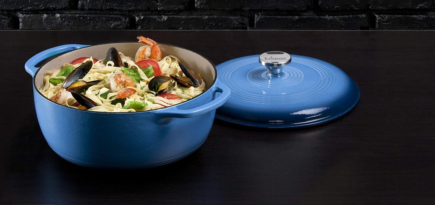 Lodge 6-Quart Enameled Cast Iron Dutch Oven – Blue