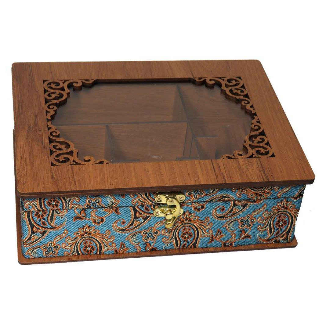 Decorative Wooden Tea Organizer – Termeh Pattern