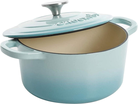 Crock-Pot Artisan 5-Quart Enameled Cast Iron Dutch Oven – Teal Ombre