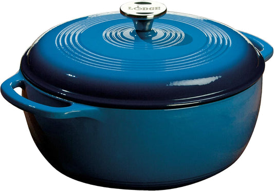 Lodge 6-Quart Enameled Cast Iron Dutch Oven – Blue