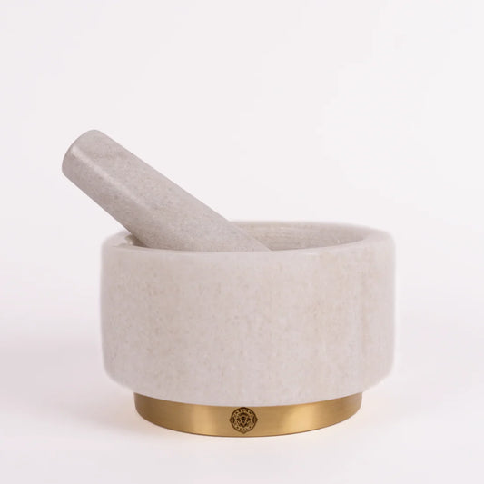 Luxury Mortar & Pestle Collection – Marble & Granite with Gold Accents