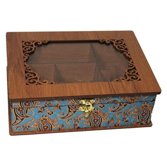 Decorative Wooden Tea Organizer – Termeh Pattern